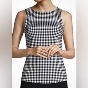 NEW-Lands End Tankini Swimsuit Womens Size 10P Black/White Checkered NWT/NWOT